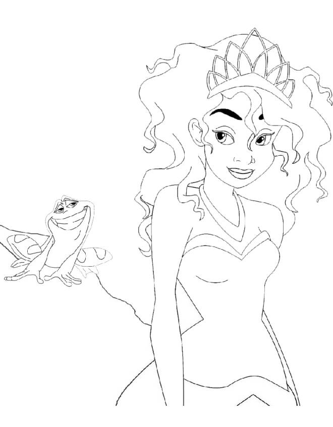 disegno di Princess and the Frog da colorare