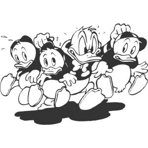 Disegno di Qui Quo Qua e Paperino da colorare