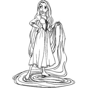 Disegno di Rapunzel Disney da colorare