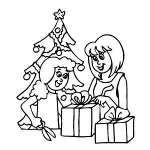 Disegno di Albero con Regali di Natale da colorare