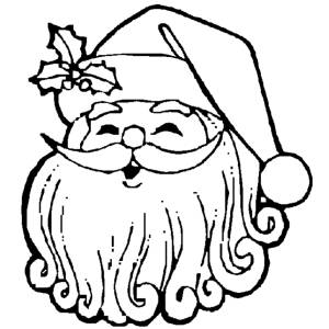 Disegno di Babbo Natale Sorridente da colorare