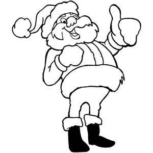 Disegno di Babbo Natale Felice da colorare