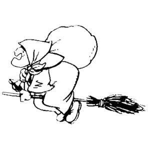 Disegno di Befana da colorare