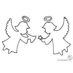 disegno di Angioletti che Festeggiano da colorare