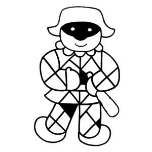 disegno di Arlecchino da colorare