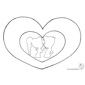 Disegno di Bacio San Valentino da colorare
