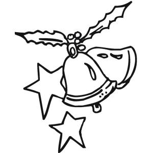 disegno di Campane e Stelle di Natale da colorare