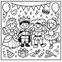 Disegno di Festa di Carnevale da colorare