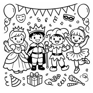 Disegno di Festa di Carnevale da colorare