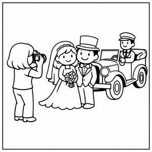 Disegno di Foto degli Sposi da colorare