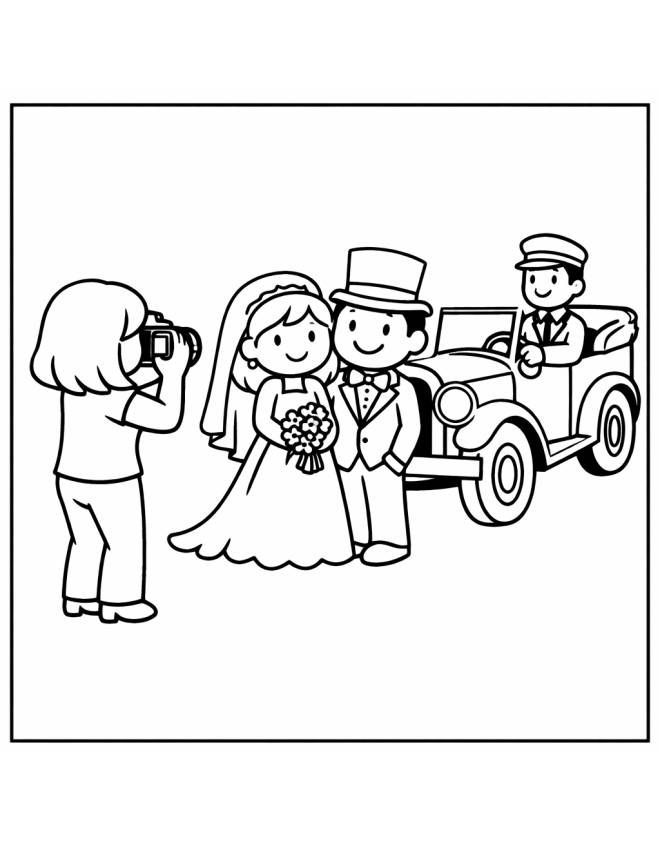 disegno di Foto degli Sposi da colorare