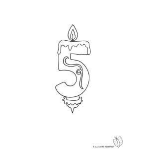 Disegno di Cinque Anni Candeline Compleanno da colorare