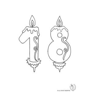 Disegno di Diciotto Anni Candeline Compleanno da colorare