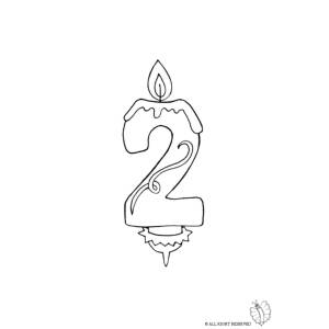 Disegno di Due Anni Candeline Compleanno da colorare
