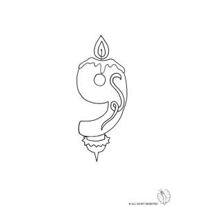 Disegno di Nove Anni Candeline Compleanno da colorare
