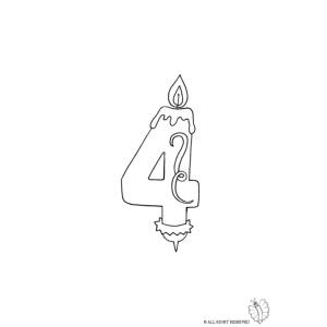 Disegno di Quattro Anni Candeline Compleanno da colorare