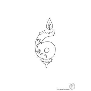 Disegno di Sei Anni Candeline Compleanno da colorare