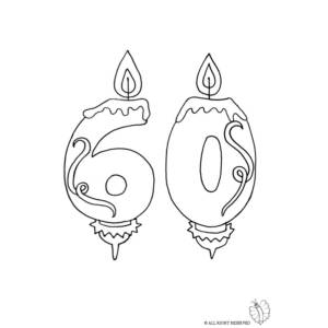 disegno di Sessanta Anni Candeline Compleanno da colorare