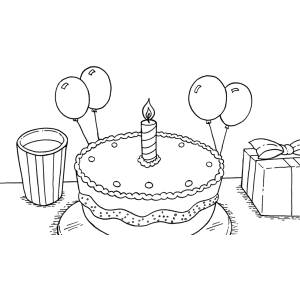 Disegno di Torta Primo Compleanno da colorare