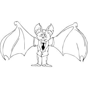 Disegno di Pipistrello Elegante da colorare