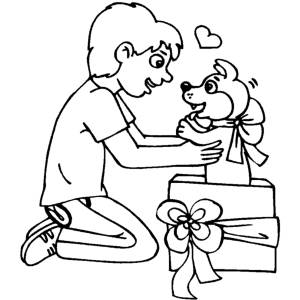 Disegno di Un Cucciolo per Regalo da colorare