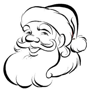 Disegno di Viso di Babbo Natale da colorare