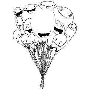 Disegno di Palloncini Divertenti da colorare