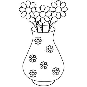 Disegno di Vaso di Margherite da colorare