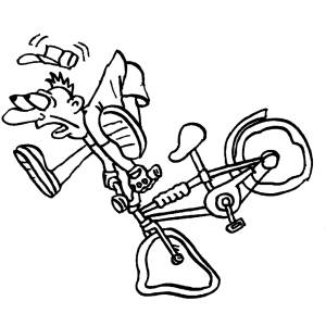 Disegno di Caduta in Bicicletta da colorare