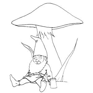 Disegno di Lo Gnomo e il Fungo da colorare