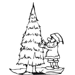Disegno di Addobbare l'Albero di Natale da colorare