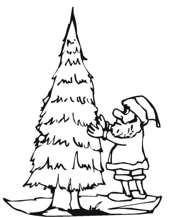 disegno di Addobbare l'Albero di Natale da colorare