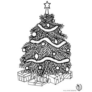 Disegno di Albero di Natale con Regali da colorare