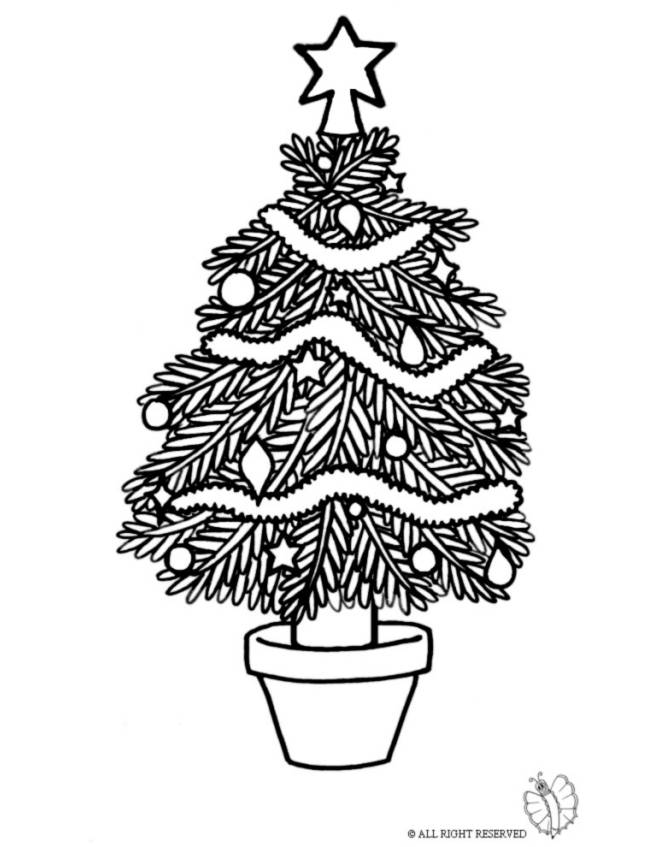 disegno di Albero di Natale Decorato da colorare