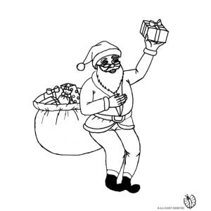 Disegno di Babbo Natale che Consegna Regali da colorare