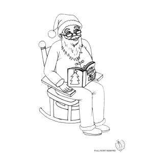 Disegno di Babbo Natale Sulla Sedia da colorare