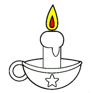 Disegno di Candela di Natale da colorare