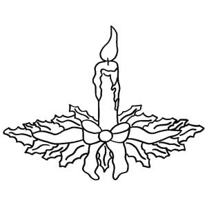 Disegno di Candela Natalizia da colorare