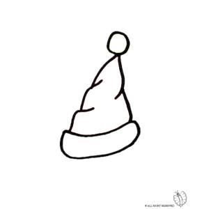 Disegno di Cappello di Babbo Natale da colorare