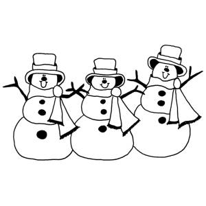 Disegno di Pupazzi di Neve da colorare