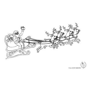Disegno di Slitta con Babbo Natale da colorare