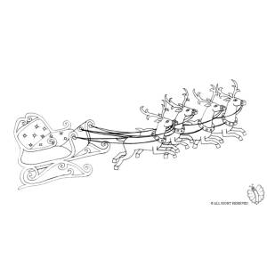 Disegno di Slitta di Babbo Natale da colorare