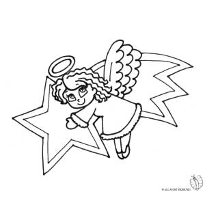 Disegno di Stella Cometa e Angioletto da colorare