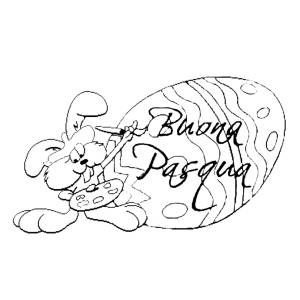 Disegno di Uovo Buona Pasqua da colorare