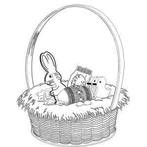 Disegno di Cesto di Pasqua da colorare