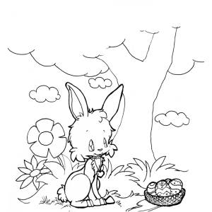 Disegno di Coniglio nel Bosco da colorare