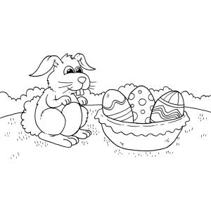 Disegno di Il Coniglio e le Uova da colorare