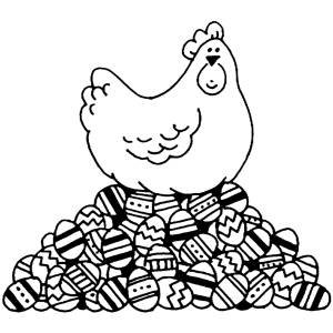 Disegno di La Gallina di Pasqua da colorare