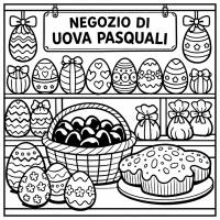 Disegno di Negozio di Uova di Pasqua  da colorare