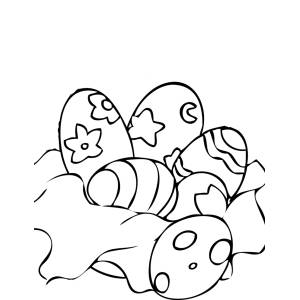 Disegno di Uova Fantasia di Pasqua da colorare